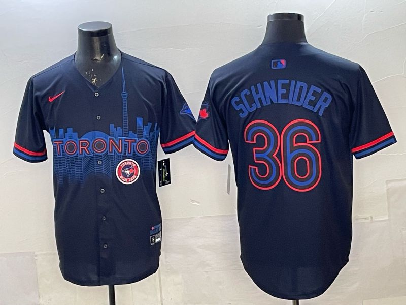 Men 2025 Nike Toronto Blue Jays #36 Schneider Blue Game MLB Jersey 03